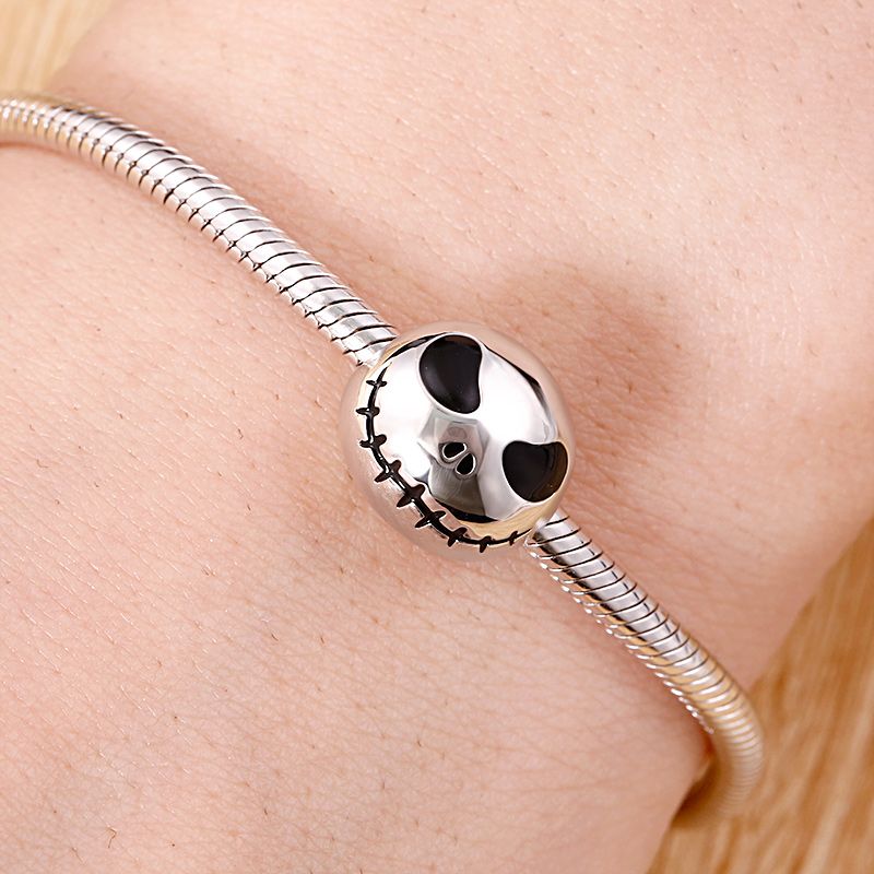 "jack skull" 925 sterling sølv perler charms til halloween fit armbånd halskæde originale smykker