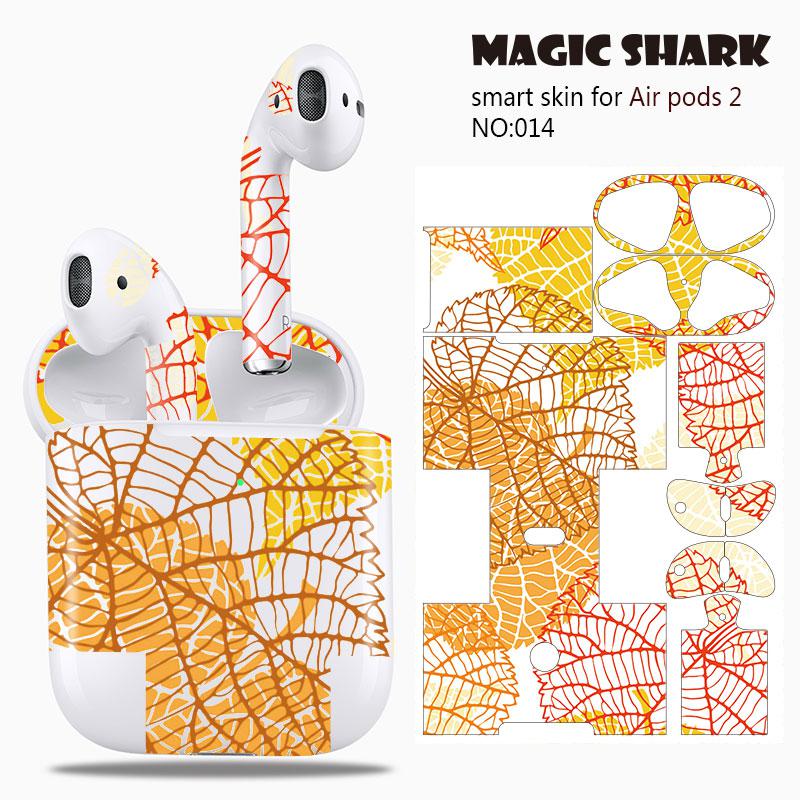 Magic Shark Clear Leaf Flower The North Face Leopard Cells Ultra Thin Sticker Case Film for Apple Airpods 2 Airpods2 001-019: 014