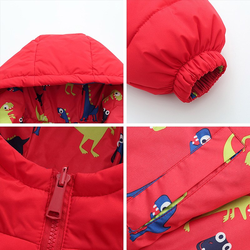 Bear Leader Jongens Mode Cartoon Dinosaurus Parka Down Winter Kids Hooded Jassen Kinderen Kleding Koel Bovenkleding Pakken