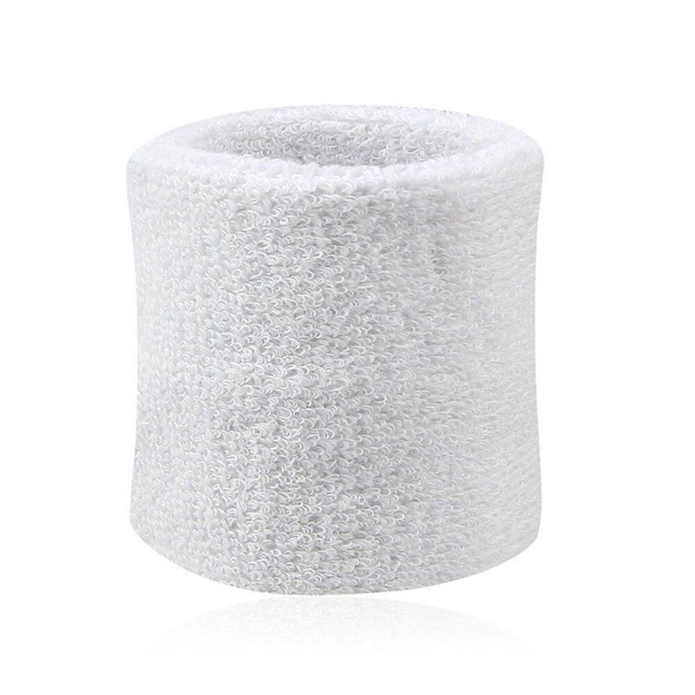 2Pcs Cotton Wristbands Wrist Band Bands Sweatbands Sweat Band for Sport Tennis: white