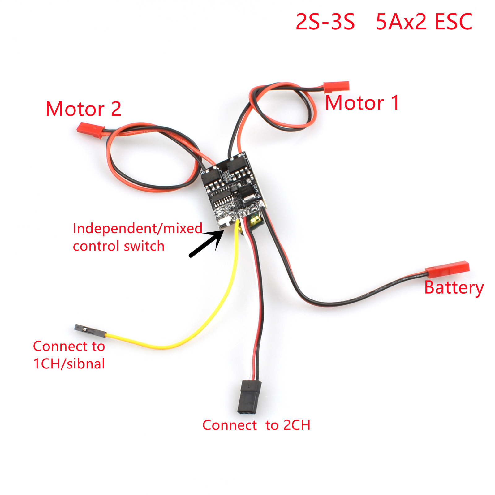 5A/5A PRO/10A/20A/30A/40A/50A/60Ax2 Dual Way Bidirectionele Geborsteld ESC Controle Voor Rc Model Boot/tank 180 tot 795 Geborstelde Motor