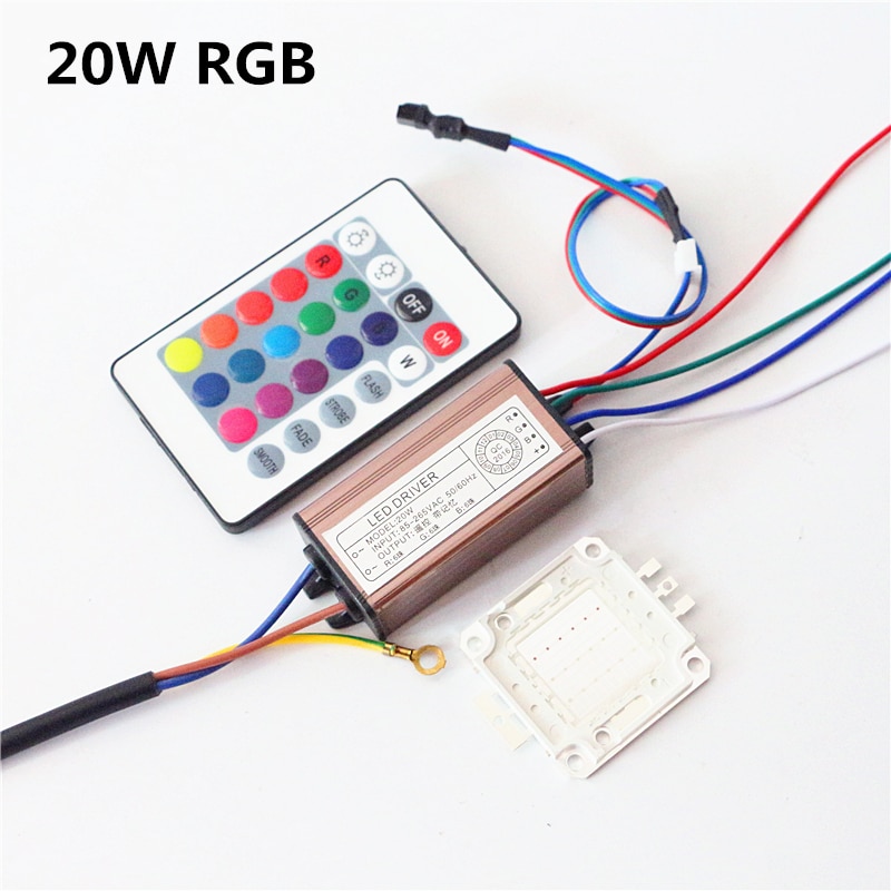 10W 20W 30W 50W 100W RGB Chip Light And Waterproof IP66 LED Driver Power Supply Adapter Transformer Remote Control AC85-265V