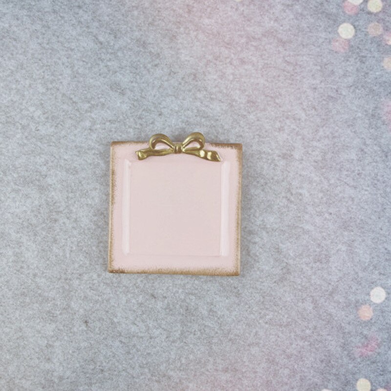 1PCS Strik Hars vierkante Platen Decoratie Ambachten Snack candy cake opbergvak Ringen Sieraden schotel Snack schotel voor bruiloft: Pink