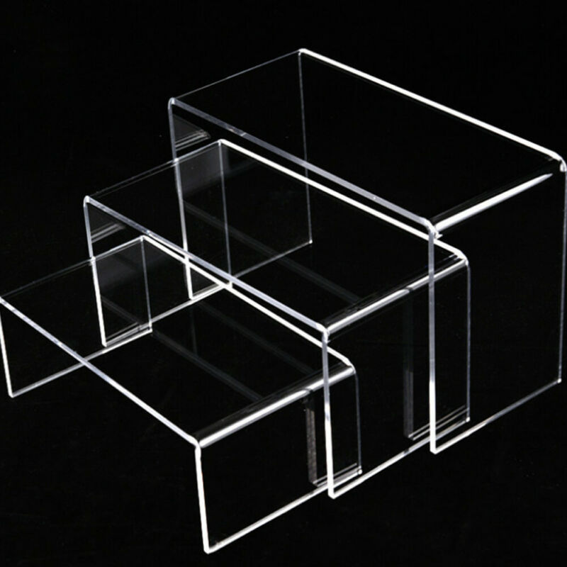 3 stk. klart akryl display stativ hyldeholder vindues counter display smykker montre