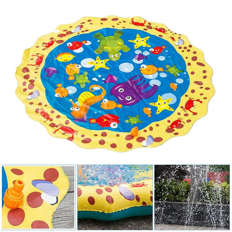 Kinder Spielen Strand Spielzeug Sommer kinder Outdoor Wasser Spray Matte Rasen Strand Spiel Sprinkler Kissen Durchmesser 100cm