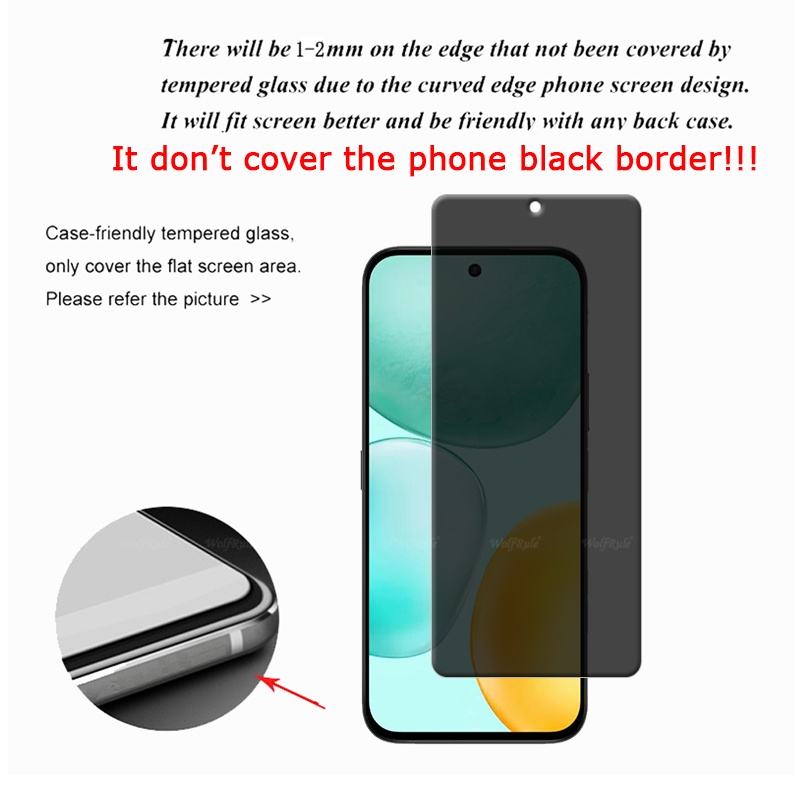1/2/3/4Pcs For Honor X6C Glass Huawei Honor X6C Tempered Glass 9H HD Protective Privacy Anti-Spy Glue Screen Protector Honor X6C