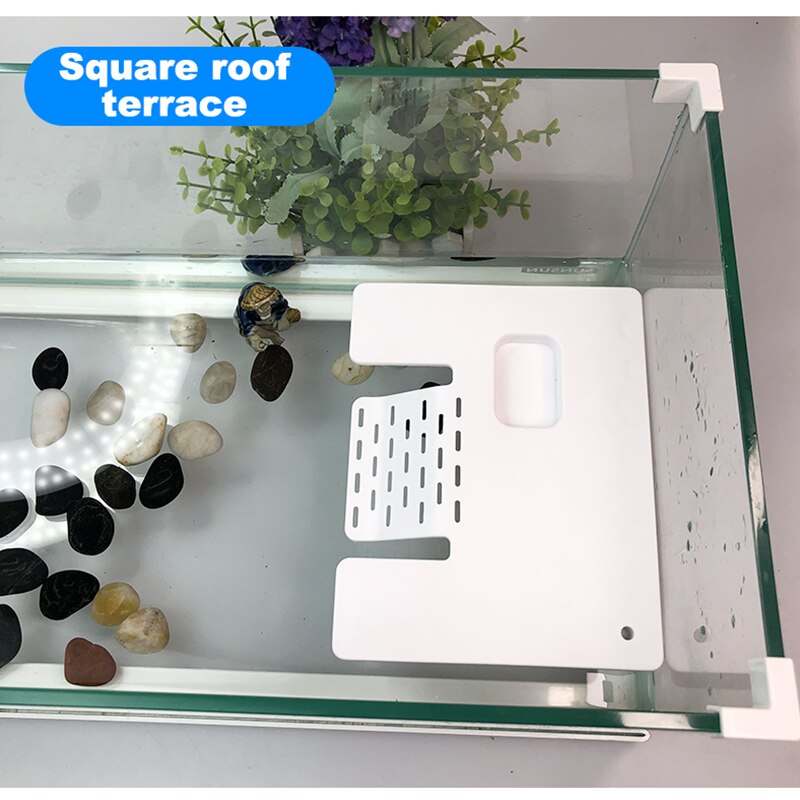 Turtle Basking Platform Turtle Tank Platform Aquarium Animal Sink Wharf Reptile Habitat Climbing Floating Shelf with Sucker Cap