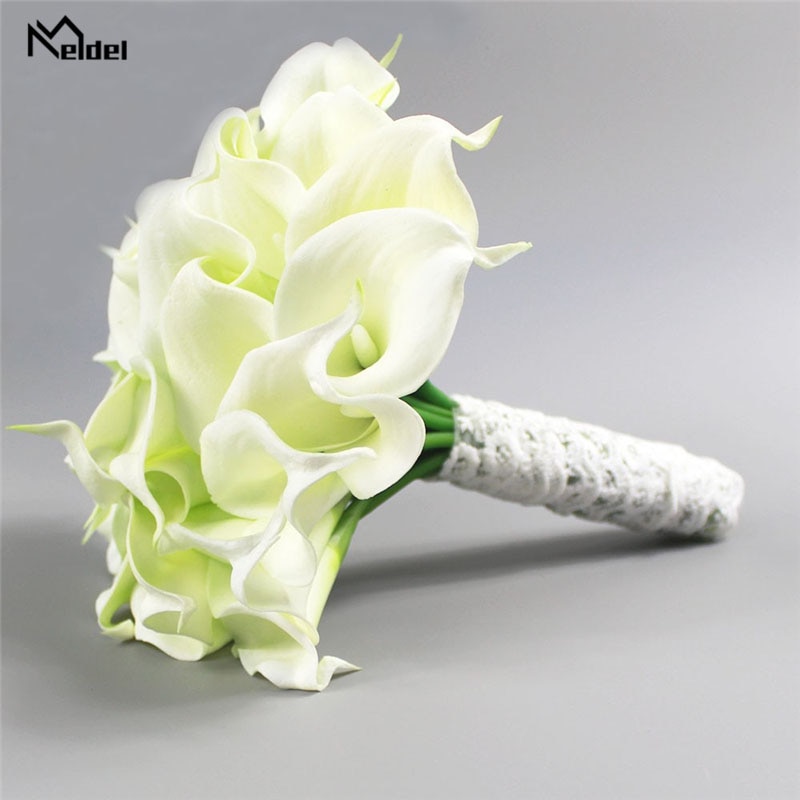 Meldel bryllup buket calla lilje kunstige blomster brude buketter brudepiger brud ægteskab bryllup buket hjem dekoration