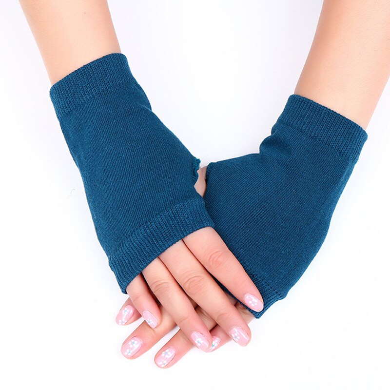 Femmes hommes hiver torsion Crochet tricoté sans doigts gants manches courtes main plus mitaines couleur unie Guantes Mujer: 04