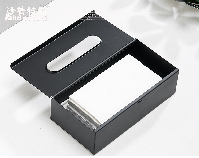 Stanless Steel Wall Mounted Tissue Box Napkin Holder Finish Square Tissue Box Cover Toilet Paper Holder Car Home Tissue Holder