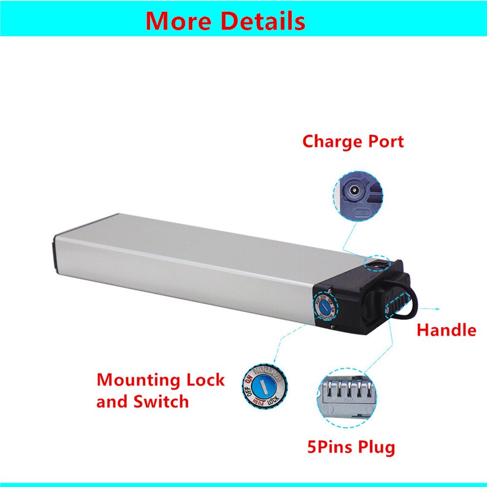 40 50 52 pcs 18650 cells Folding Electric Bike Battery Box 36v 48V Foldable Ebike Battery Box Lectric XP 2.0 2 Battery Box