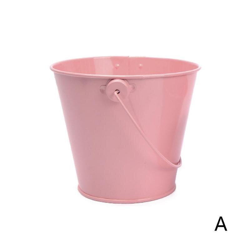 1pc mini plåthink färgglad plåt växt krukprydnader bröllopsgodis tillbehör små fat hantverk järn färg hem cre  h1 m 0: A