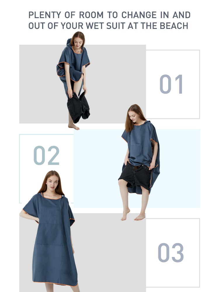 Poncho de plage en microcarence à séchage rapide pour adultes, serviette de surf, sweat à capuche, serviette de bain proxy, A12