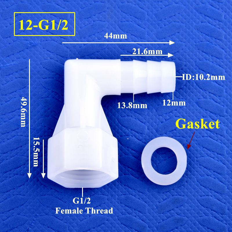 5~200Pcs G1/2 To 4~25mm Elbow Connector Garden Water Nozzle Aquarium Tank Elbow Adapter Irrigation Internal Thread Hose Joints: grey / 1''