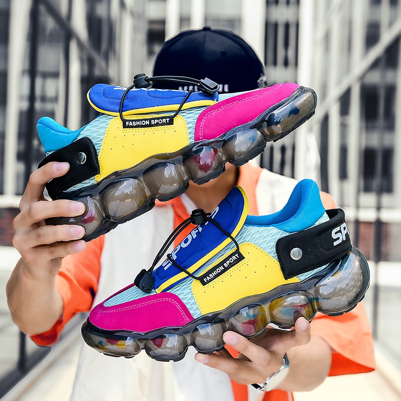 Chaussures robustes pour hommes, baskets confortables en caoutchouc à la pour la rue, automne