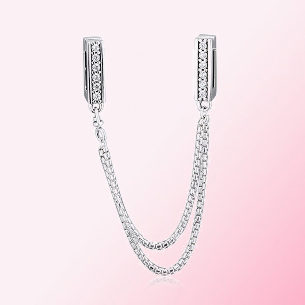 herbst 100% 925 Sterling Silber 1:1 Reflexionen Funkelnden Sicherheit Kette passen DIY Armbinde frauen Schmuck