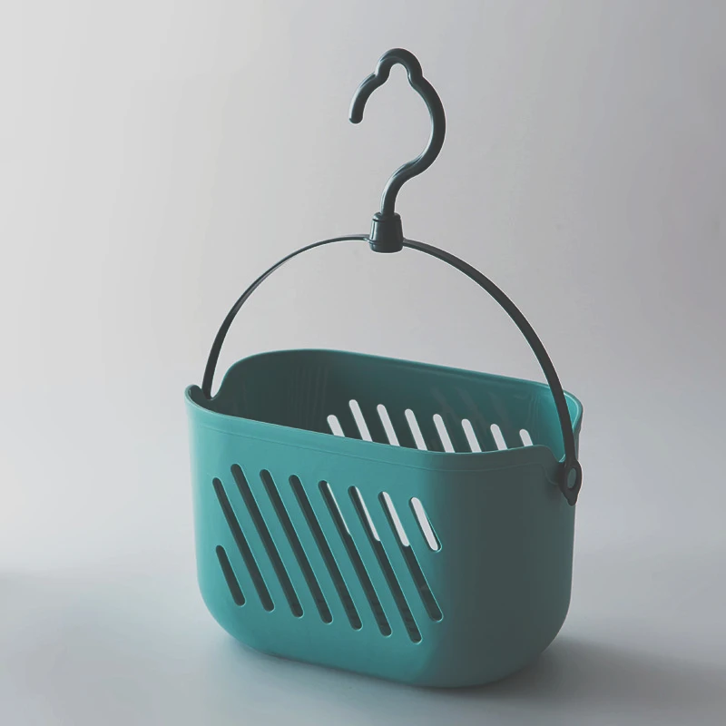 Cestas colgantes para ducha, artículos de tocador, baño, cocina, organizador de esquina para bañera, ganchos para dormitorio, cesta de almacenamiento colgante con gancho: Azul