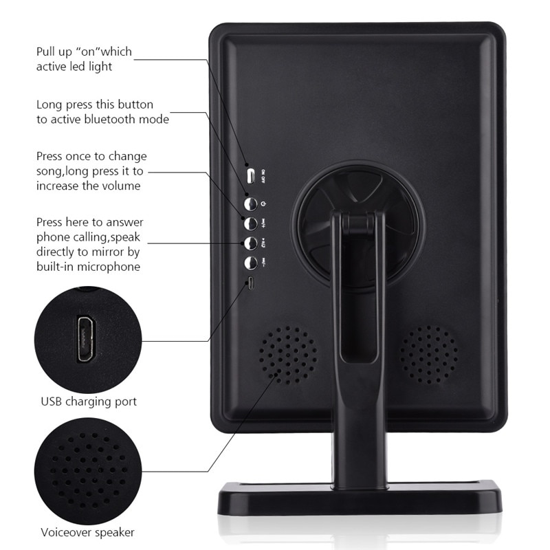LED 20 Light Touch Screen Makeup Mirror Table Desktop Makeup 10X Magnifying Mirrors Vanity bluetooth 360 DEGREE Rotate Mirror