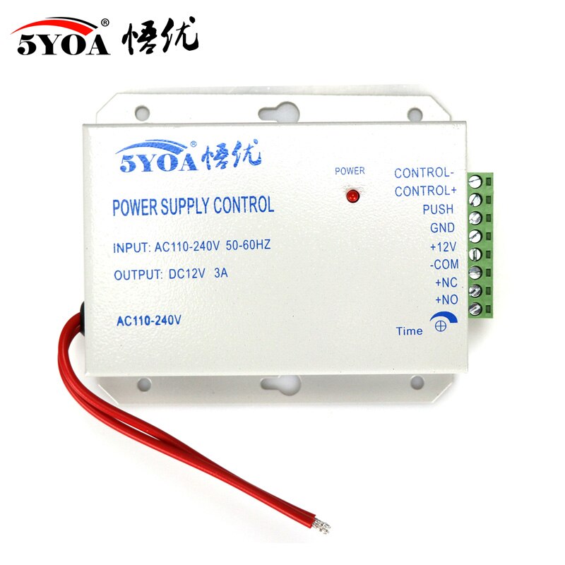 Access Control Power Supply 12V 5A High End Door RFID Fingerprint Supplier Adapter Covertor System Machine DC AC 100~260V: 12V3A White Power