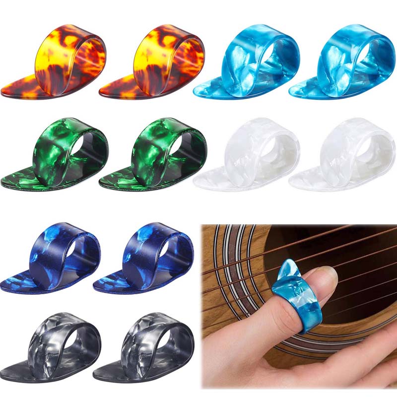 Púa para Guitarra, púa para dedo, Protector para Guitarra, para Guitarra eléctrica púa acústica, bajo, Pulgar, Protector para dedo, 2 uds.