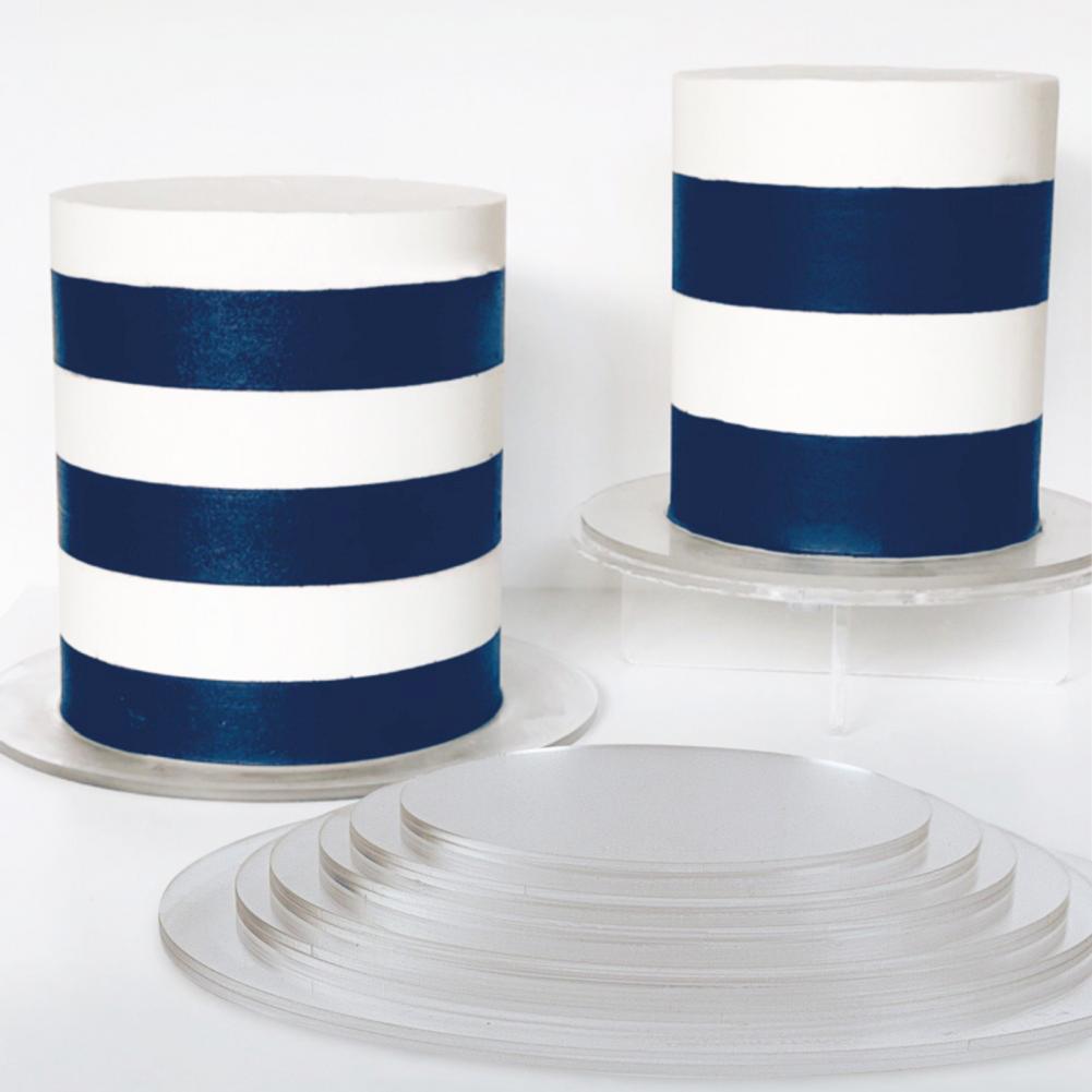 2Pcs Practical Cake Base Anti-Scratch Sturdy Cake Plates Clear Wedding Cake Boards for Bakery Cake Discs