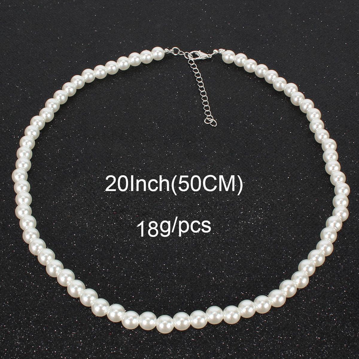 Ornamenten Handleiding EEN Kralensnoer Ketting Beknopte Parel Ketting Vrouw Accessoires: 8mm  50CM