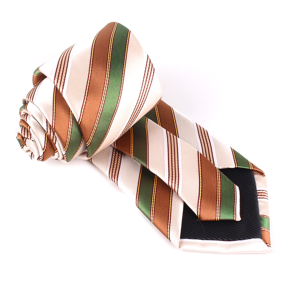 Classic Stripe Ties For Men Women Brown Color Neck Tie For Party Business Paisley Suit Neckties Wedding Neck Tie For Groom