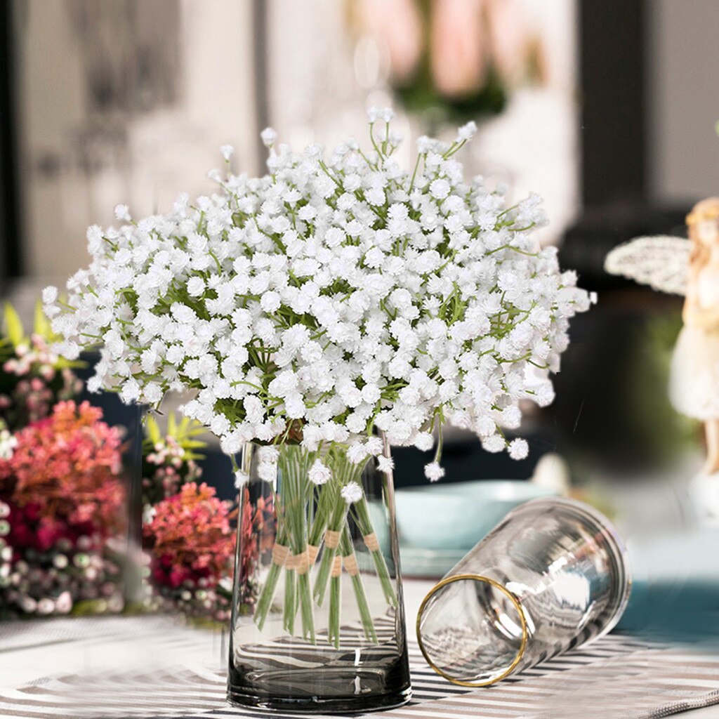 Kunstmatige Gypsophila Bloem Nep Zijden Bruiloft Boeket Home Decor Plastic Baby 'S Adem Nep Bloem Home Decor # T2: Default Title