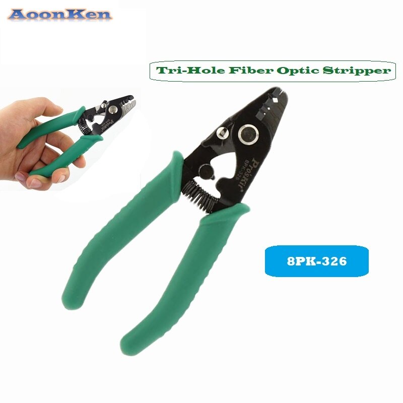 Proskit Clamp Fiber Stripping Pliers 8PK-326 Tri-Hole Fiber Optic Stripper 8PK-326 FTTH FIber Wire Stripper 8PK-326