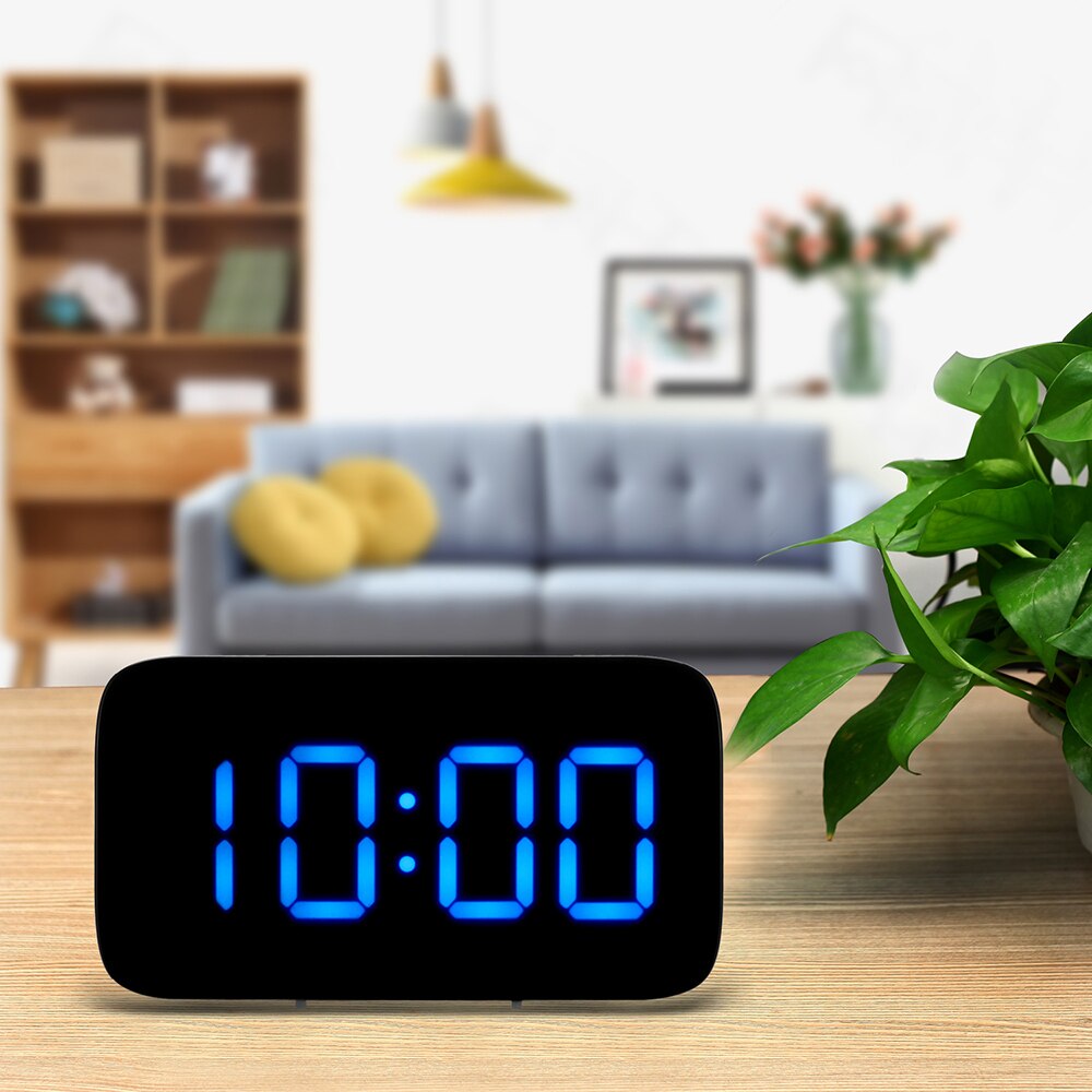 USB/Battery LED Alarm Clock Digital Clock LED Display Voice Control Electric Snooze Function Night Backlight Desktop Table Clock