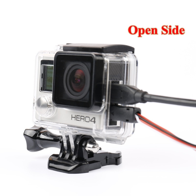 Skelet beschermhoes Behuizing Side-opening &amp; Backdoor met gat met lens glas voor GoPro Hero 3 + 4 accessoires
