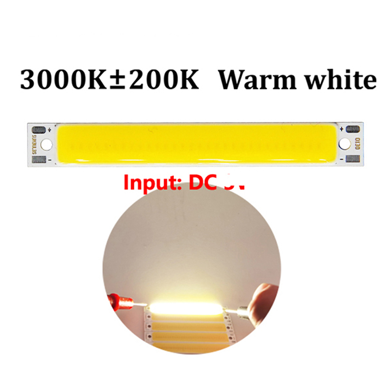 DC 3.7V LED COB Strip 3W Warm White/Cold White COB LED Light Source High Brightness LED Light For DIY Bicycle Work Lamp 60 x 8mm