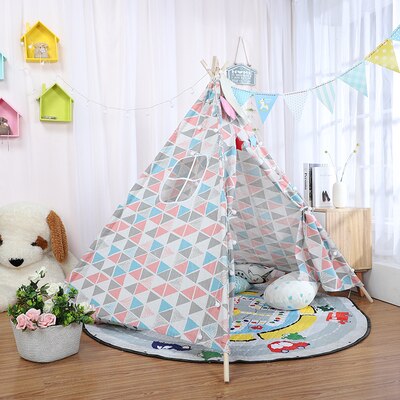 Indian Kids Tent Wigwam For Children Portable Cotton Home Tipi Folding Indoor Girls Boys Tent Toy Teepee Original Triangle: 1