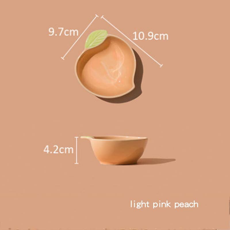 Keukengerei Snack Kleine Plaat Voor Voedsel Keramische Kant Dishe Servies Fruitschaal Saus Dishe Serveren Cartoon Tafel Decoratie: light pink peach