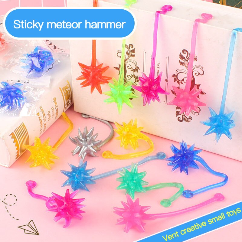 1Pc Elastische Rekbaar Kleverige Meteoor Hamer Klimmen Lastig Sticky Hand Toy Anti-Stress Fun Sticky Handbal Kinderen speelgoed