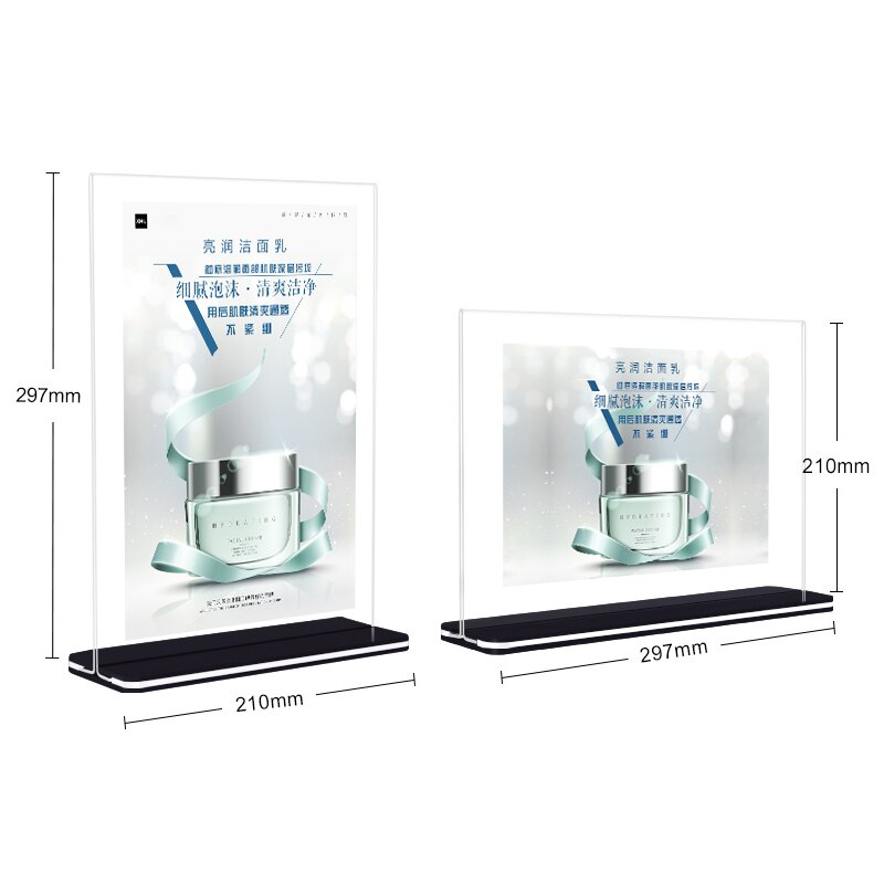 Acrylic Table Card Rack L-shaped Table Card Desktop Billboard Price Tag Table Price List Menu Display Card Picture Frame