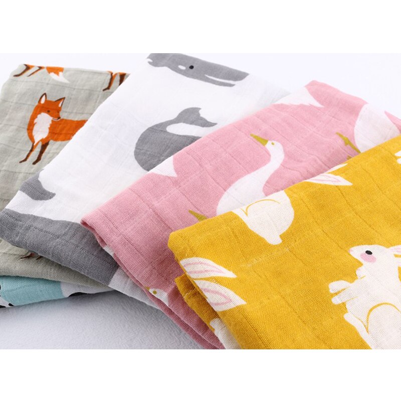 Cotton Baby Blankets Newborn Soft Organic Cotton Baby Blanket Muslin Swaddle Wrap Feeding Burp Cloth Towel Scarf Baby Stuff