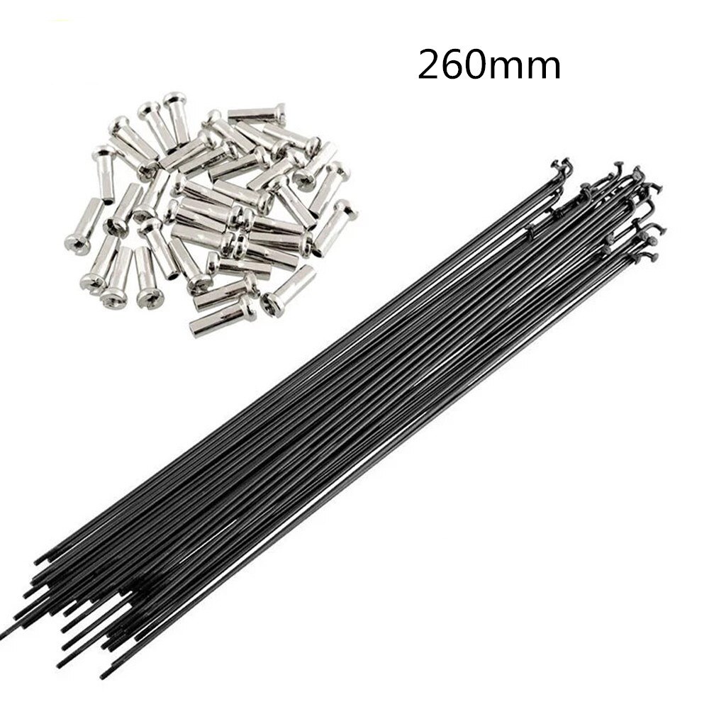 36pcs Stainless Steel Bicycle Spokes With Nipples 170mm-290mm MTB Mountain Bike Road Bicycle Straight Pull Spokes: 260mm