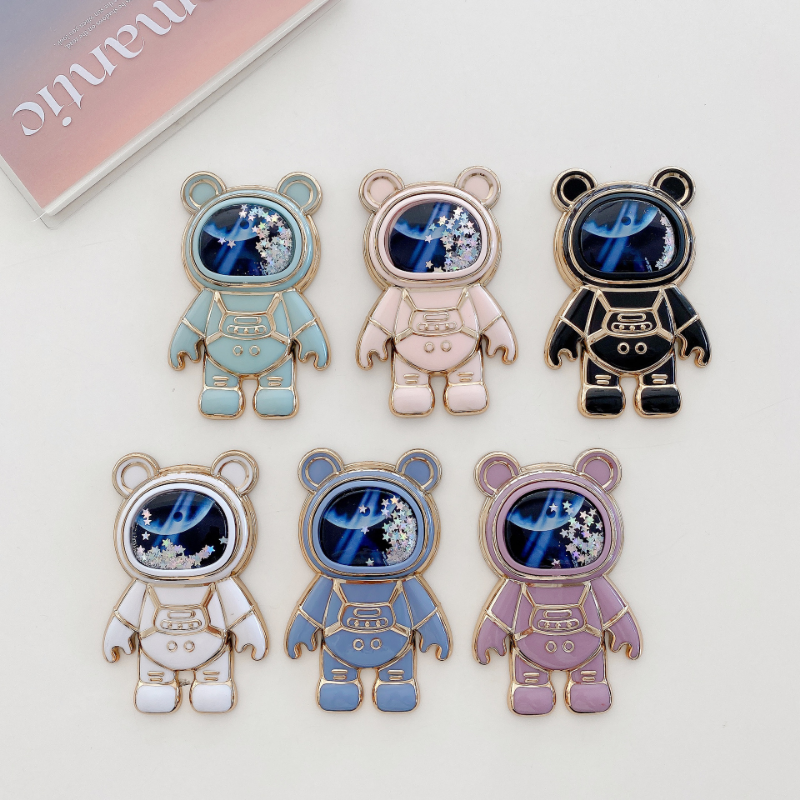 Faltbare Desktop Halterung Kawaii Cartoon Ständer Nette Flüssigkeit Treibsand Astronaut Ständer Halter Telefon Halter Schreibtisch Zubehör