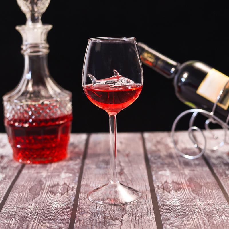 Shark rode wijn glas kristal glas tonen elegante high-end wijn glas voor party familie shark rode wijn glas