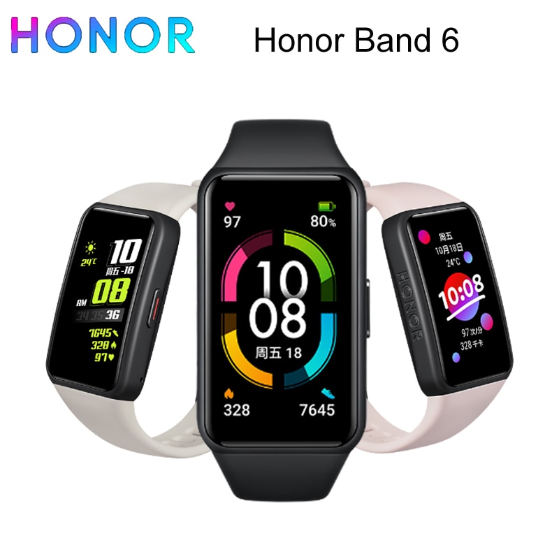 Originele Honor Band 6 Smart Armband 1.47 Inch Zwemmen Waterdichte Bluetooth Fitness Hartslag Monitoring Muziek Bellen