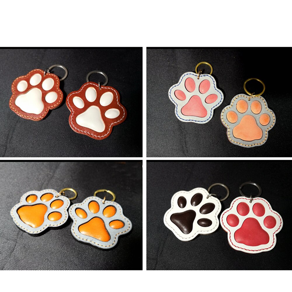 LLavero de pezuña de gato y perro para manualidades, molde de plástico para modelado con forma de colgante artesanal, troquelado, juego de moldes de plástico de 75mm