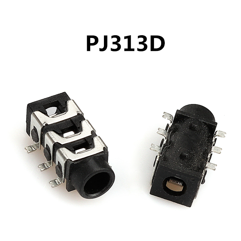 10pcs Headphone jack 3.5mm PJ PJ313 PJ320 PJ325 PJ326 PJ327 PJ358 PJ392 PJ342 Audio and video female dual channel stereo jack: PJ-313D