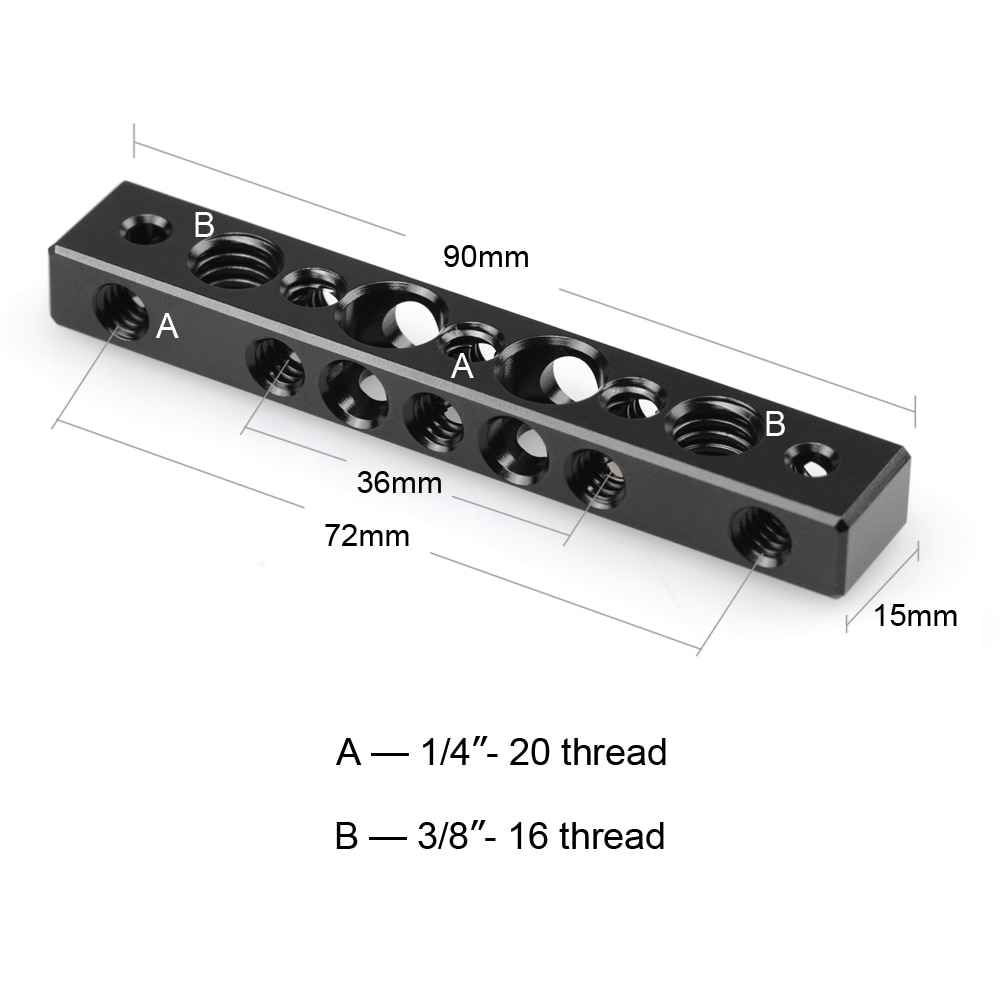 Impianto di perforazione della macchina fotografica della barra del formaggio di SmallRig con il foro della vite da 1/4 pollici e 3/8 pollici per la macchina fotografica rossa Rig rossa 1091