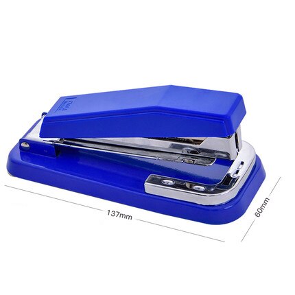 360 Degree Rotating Stapler Head Desktop Stapler with Staples Sharp Chisel for Office Stationery School Home: Blue