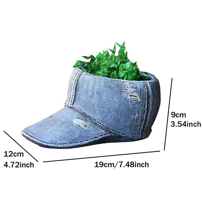 Denim Clothes Pants Resin Flower Pot Garden Flower Pot Ornament Hat