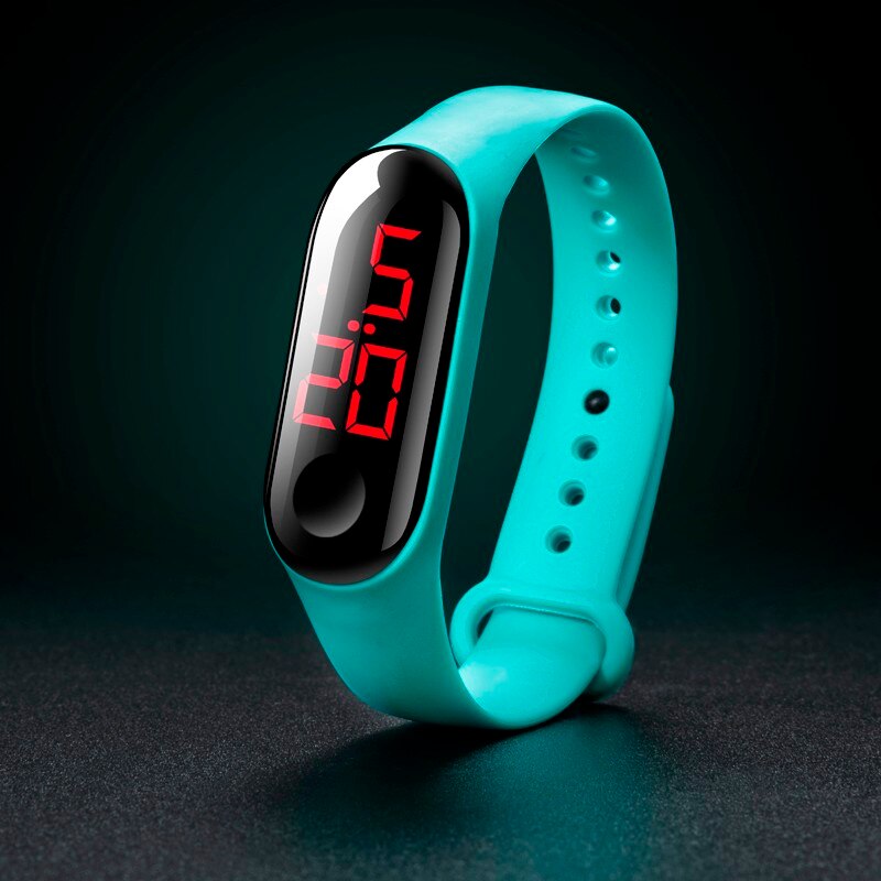 Deep 50M-relojes electrónicos deportivos luminosas para hombre y mujer, relojes de pulsera digitales F1211, LED rojo, resistente al agua: M