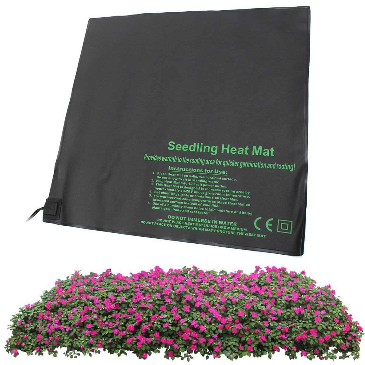 Garden Plant Heating Mat 52x52cm Waterproof Plant Nursery Germination Propagation Clone Starter Warm Hydroponic Heating Pad
