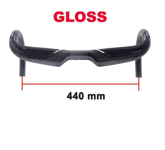 Cykelstyr i fuld carbon ud racercykel styr frempind spille mat glans carbon styr 400/420/440mm: Hvid