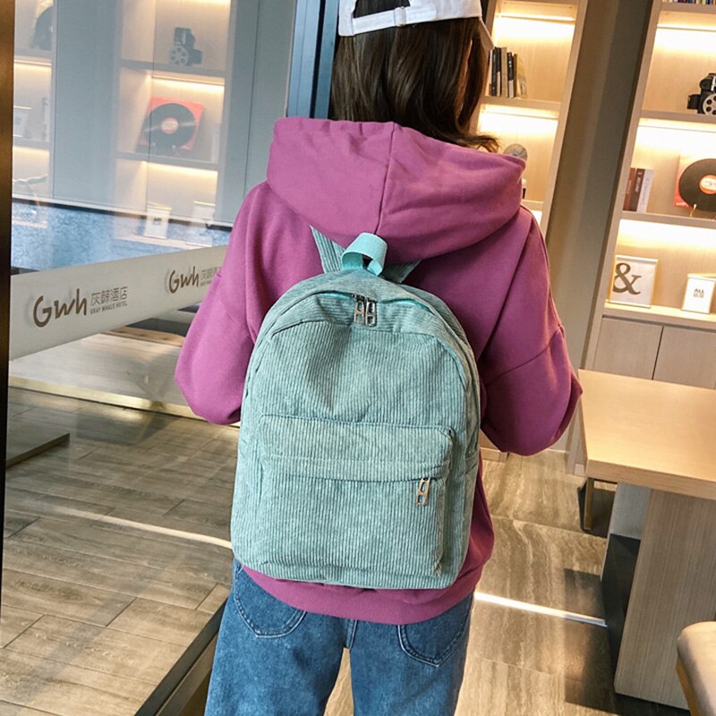 Trend Female Backpack Casual Women Backpack Small Velvet Solid Color Shoulder Bag Women Travel Mini School Bags Girl